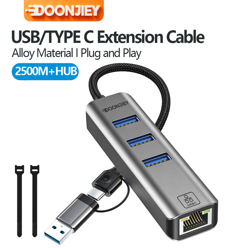 Usb C Hub Ethernet 2.5G - Kartu Jaringan USB 3.0 Tipe-C Ke