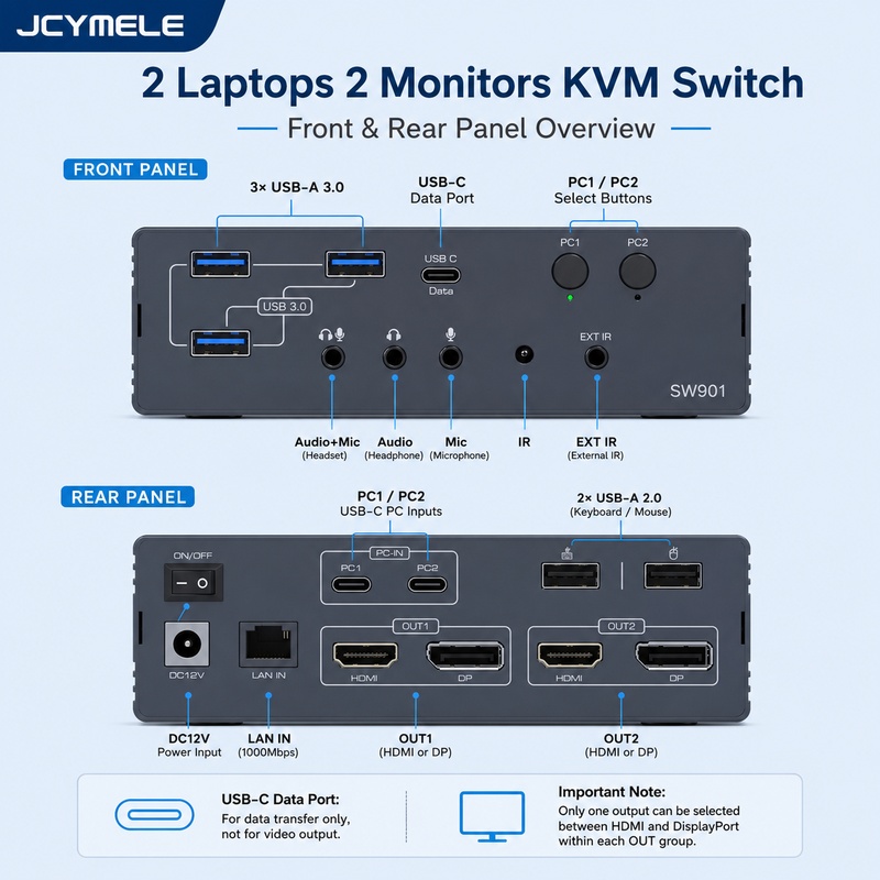 Docking Station Dual Monitor Dp Hdmi - Stasiun Docking KVM Monitor Ganda 4K