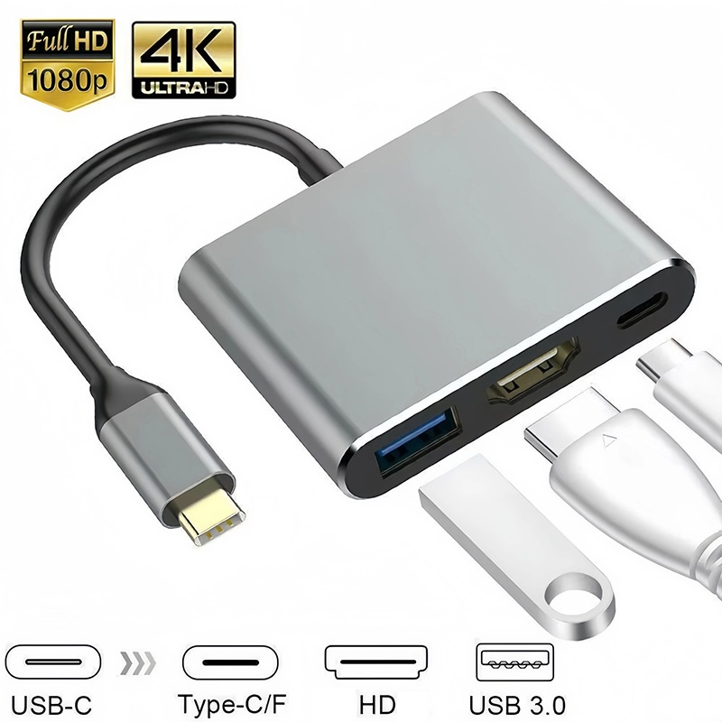 Docking Station For Macbook Pro - 3-in-1 Hub Tipe C ke HDTV,