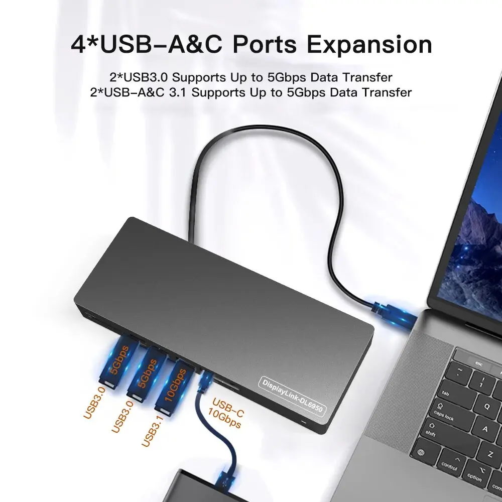 Docking Station Displaylink Dual 4K - Docking Station USB C 14 Port