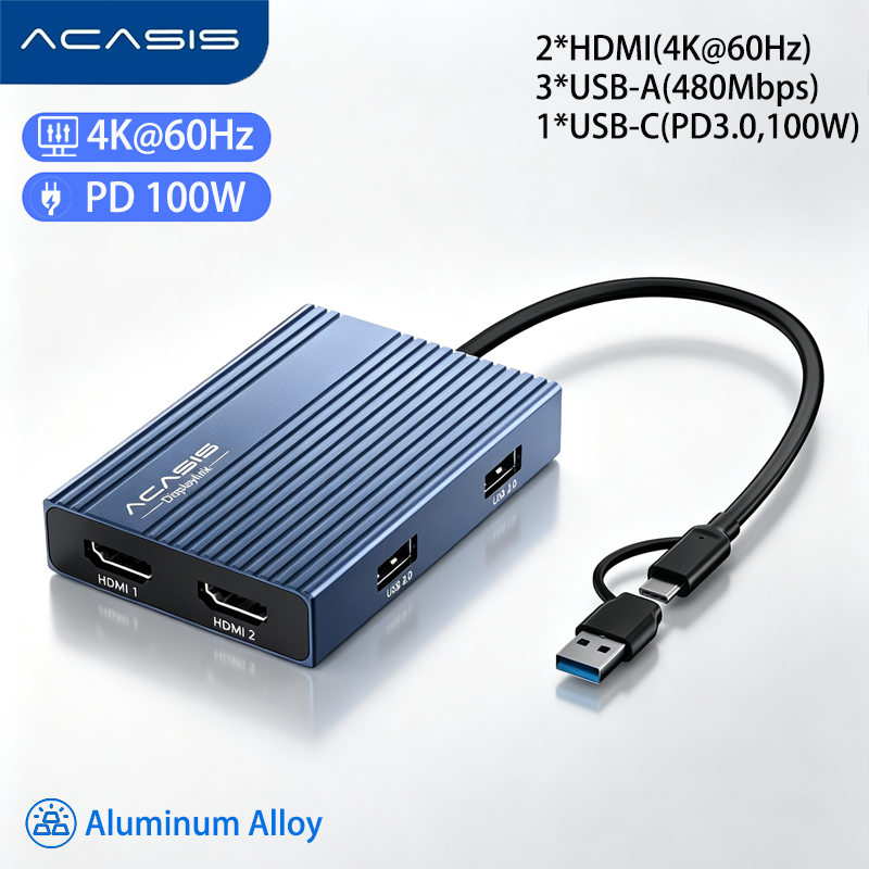 Docking Station Displaylink Dual 4K - ACASIS USB-C Docking Station DisplayLink Dual