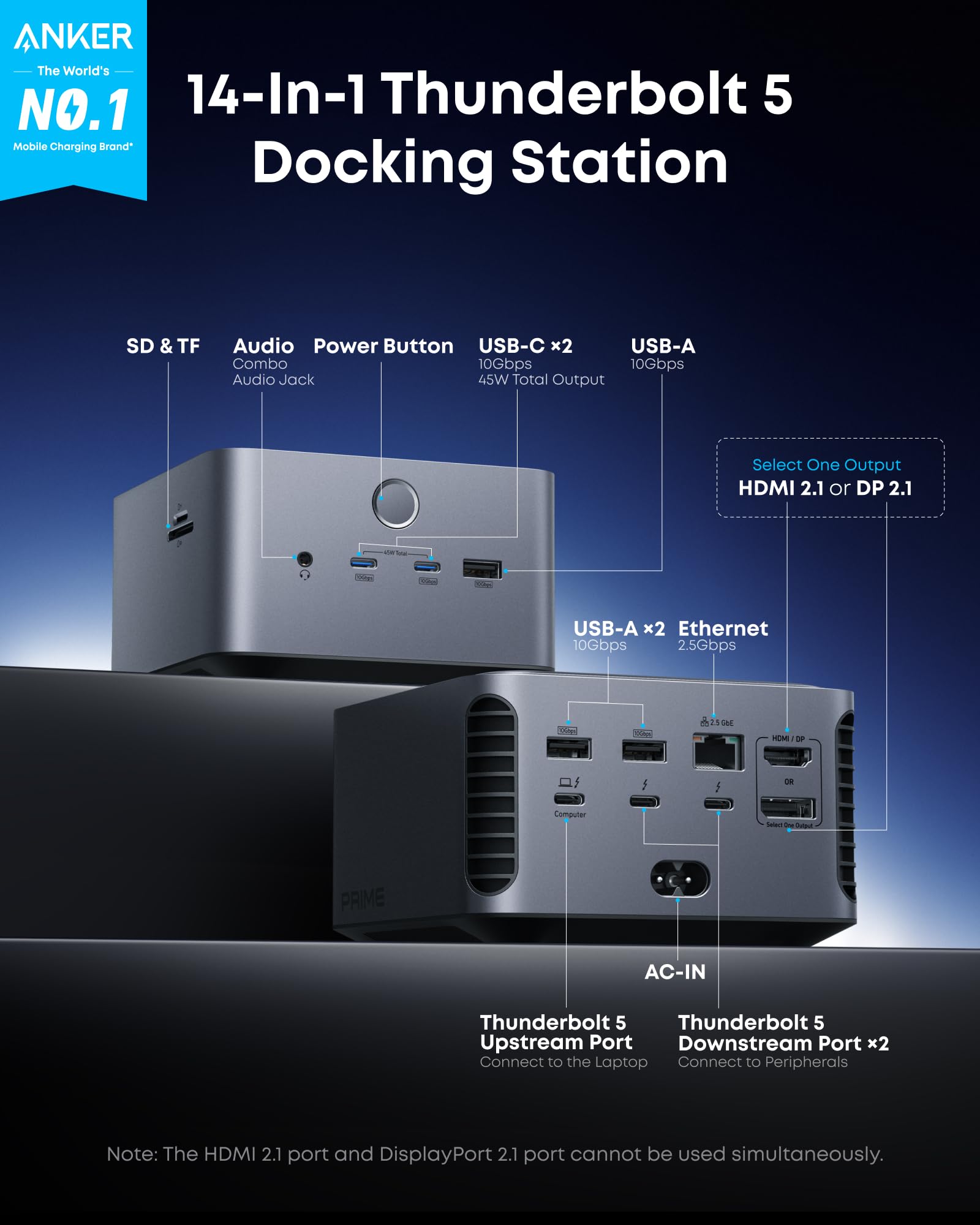 Docking Station Thunderbolt 4 - Anker Prime TB5 Thunderbolt 5/4 Docking