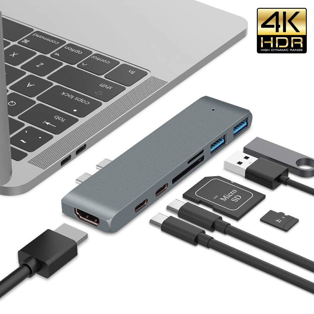 Usb C Hub Sd Card Reader 4K Hdmi - USB 3.1 Type-c Hub Ke Adaptor