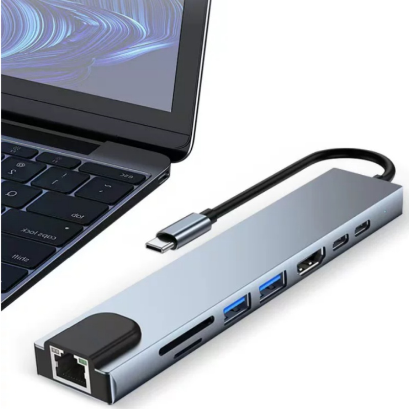 Dock Ekspansi Tipe-C 8-in-1 de - Usb C Hub Sd Card Reader 4K Hdmi ulasan dan harga