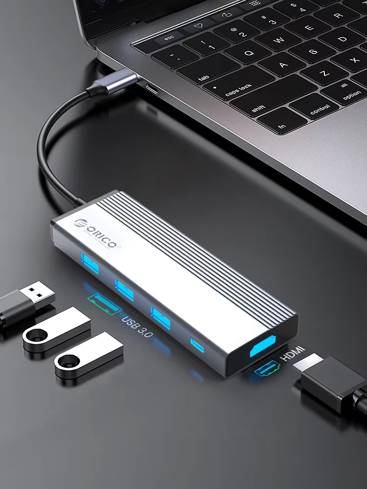 ORICO 5 In 1 USB C Hub Adaptor - Docking Station For Macbook Pro ulasan dan harga