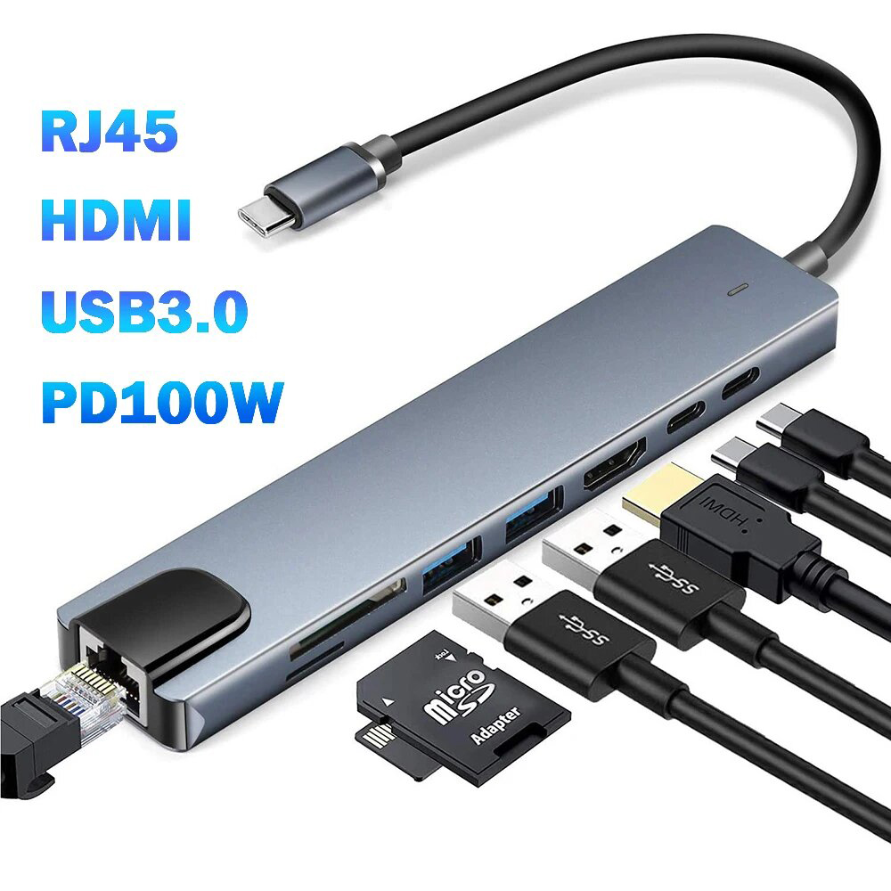 Adaptor USB C ke HDMI 8K, Adap - Docking Station For Macbook Pro ulasan dan harga