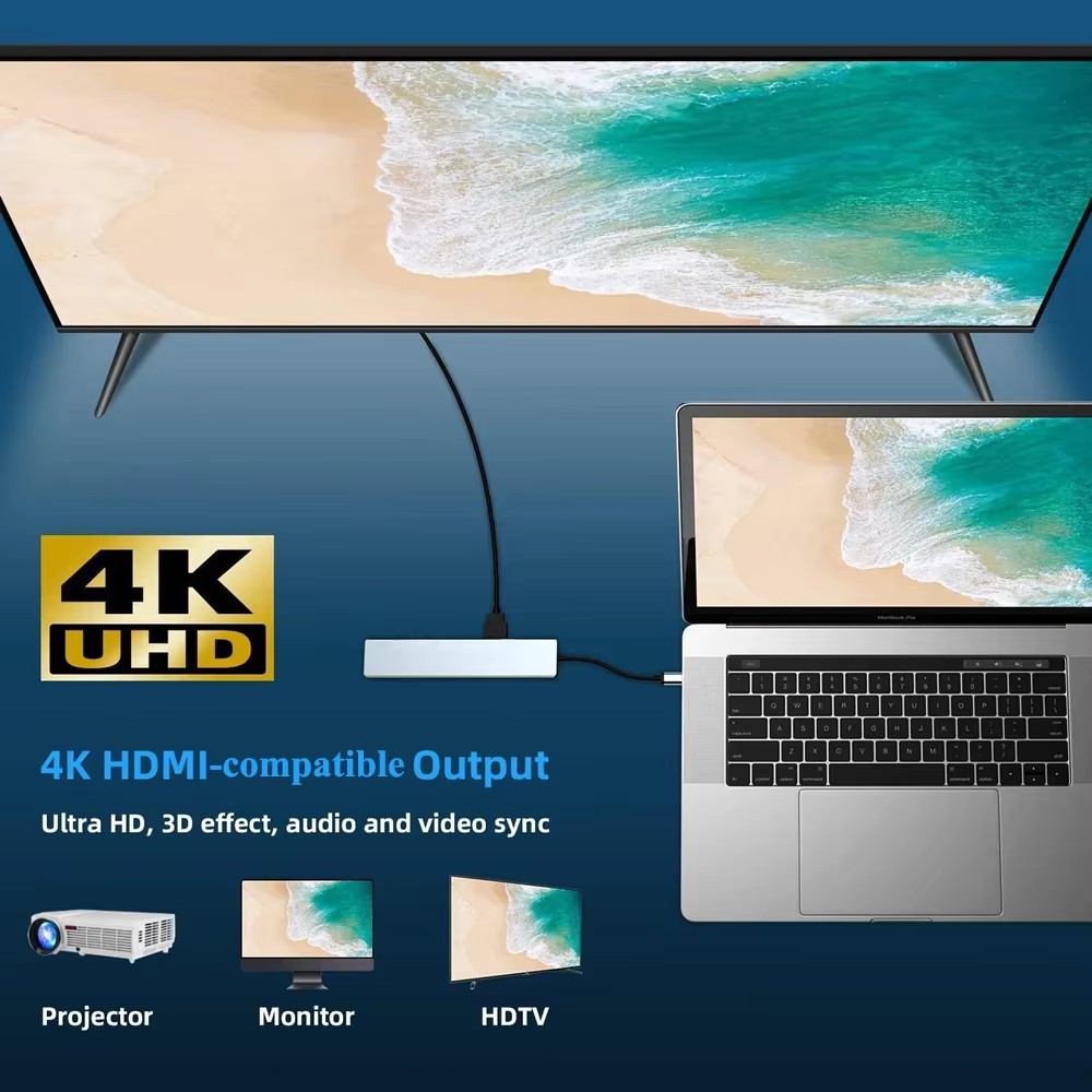 Adaptor USB C ke HDMI 8K, Adap - Docking Station For Macbook Pro ulasan dan harga