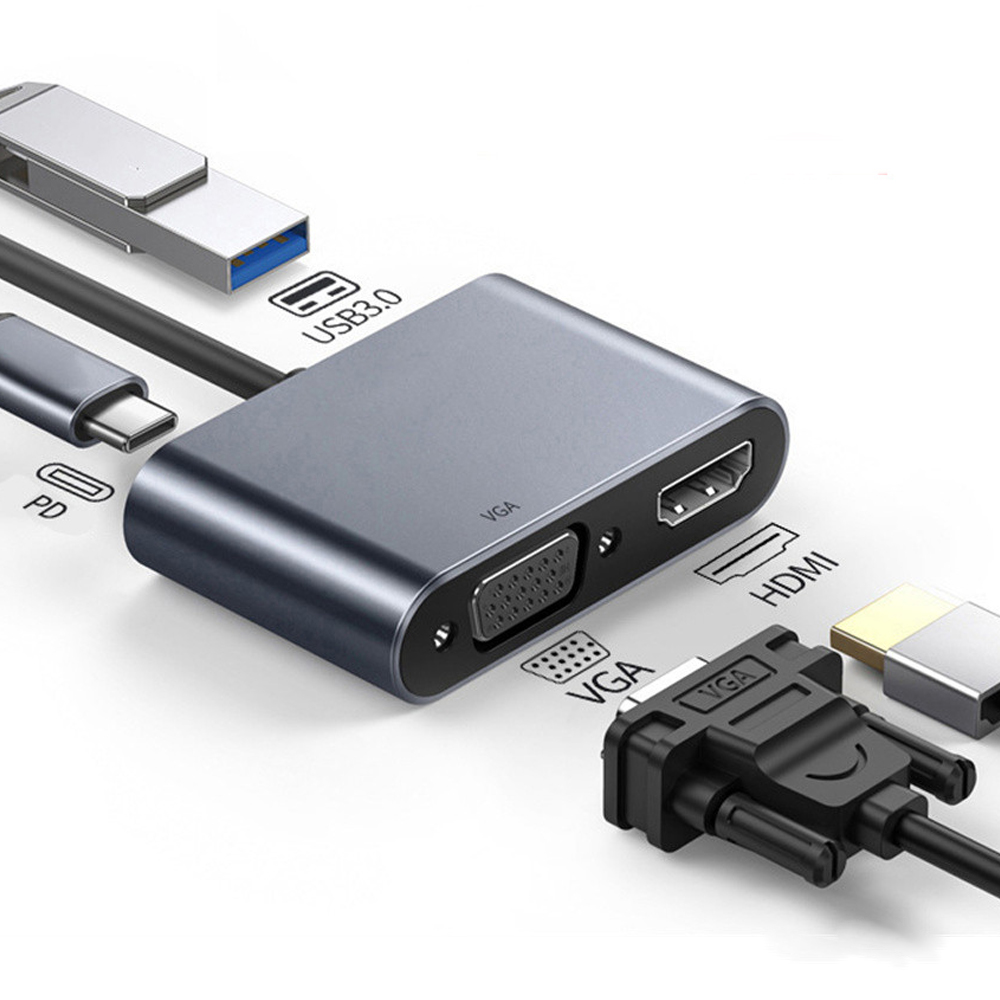 4 in 1 USB C Hub Multiport Ada - Docking Station For Macbook Pro ulasan dan harga