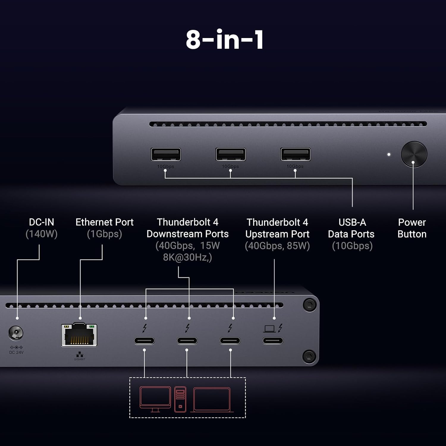 Dock Thunderbolt 4 8-in-1 40Gb - Thunderbolt Dock 3 Display ulasan dan harga