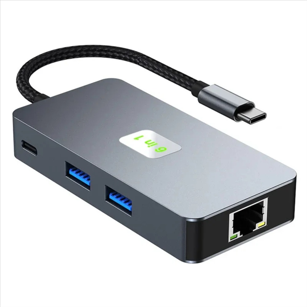 Adaptor Multiport USB C 6-in-1 - Usb C Dock With 100W Pd ulasan dan harga