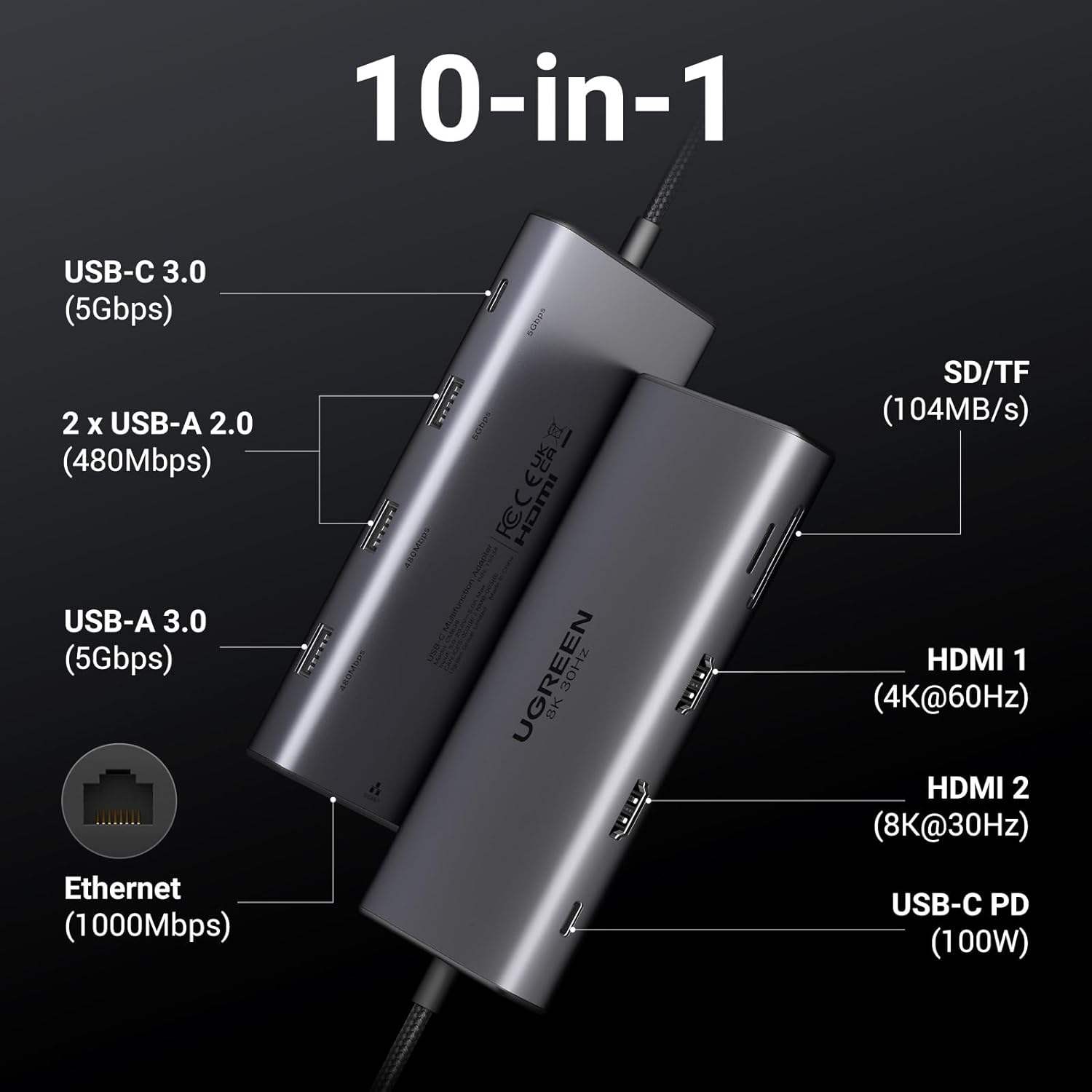 UGREEN Revodok Pro 210 Docking - Usb C Dock With 100W Pd ulasan dan harga