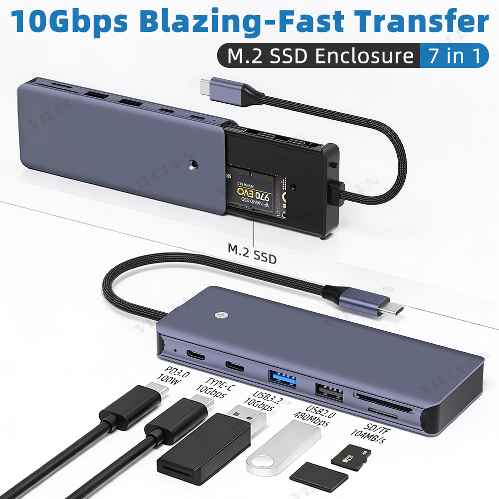 Hub USB C 7in1 untuk MacBook P - Docking Station For Macbook Pro ulasan dan harga