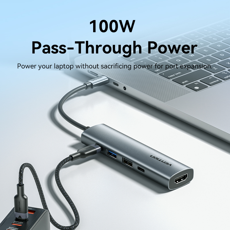 Vention 5 In 1 USB C Hub 4K HD - Docking Station For Macbook Pro ulasan dan harga