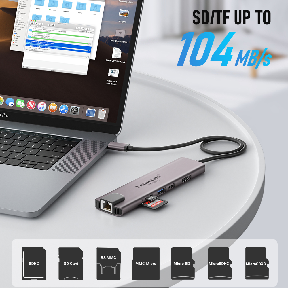 Lemorele 10 In 1 USB C HUB Doc - Usb C Hub Sd Card Reader 4K Hdmi ulasan dan harga