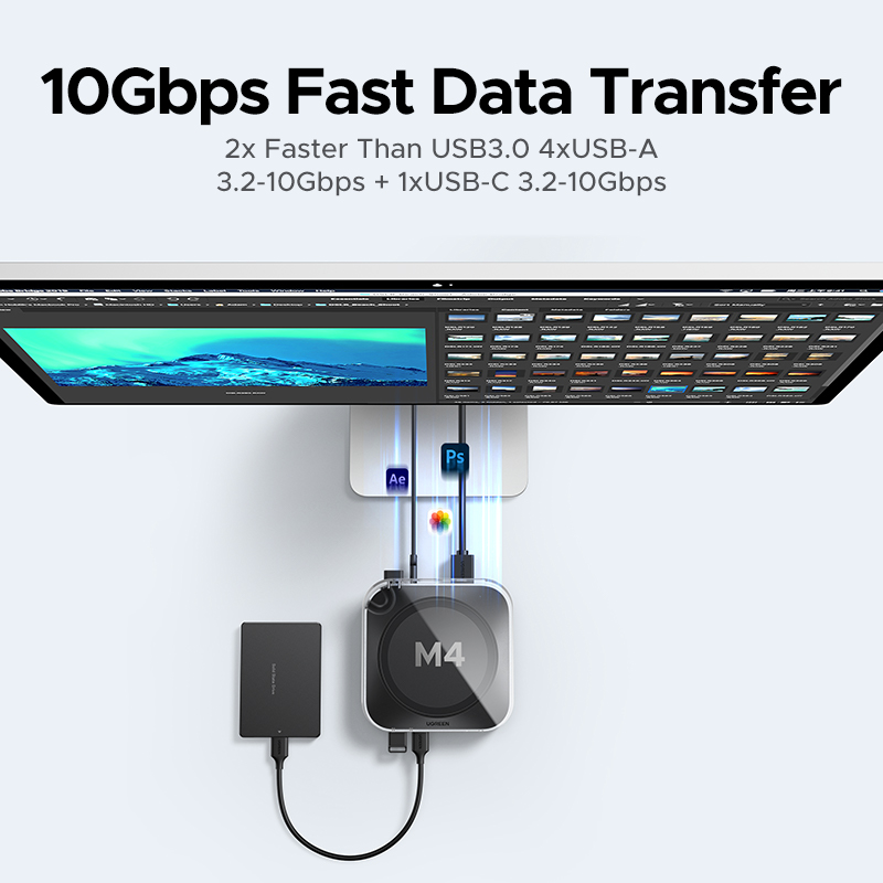 UGREEN Mac Mini Docking Statio - Usb C Hub With M.2 Nvme Slot ulasan dan harga