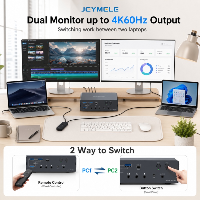 Stasiun Docking KVM Monitor Ga - Docking Station Dual Monitor Dp Hdmi ulasan dan harga