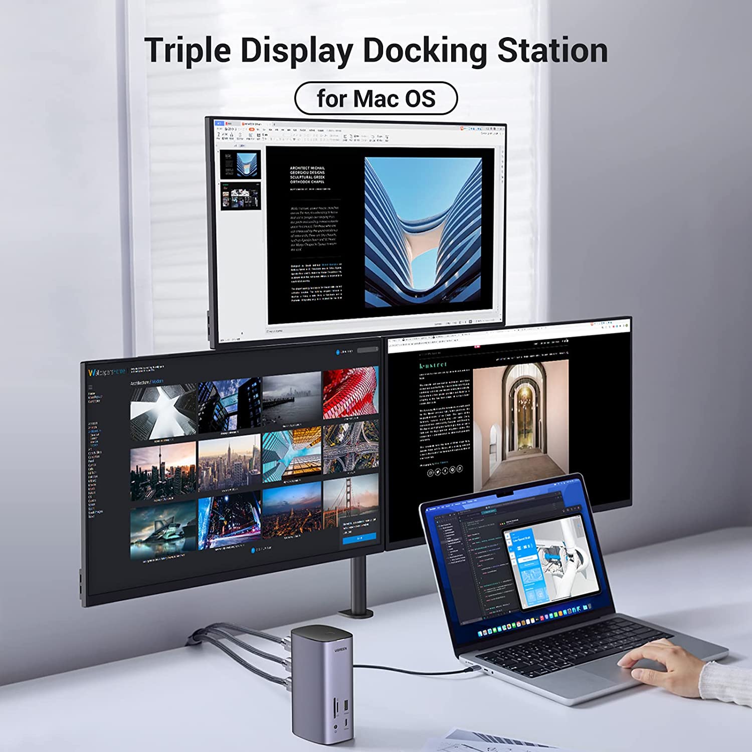 MAF UGREEN CM555 12 in 1 Docki - Usb C Hub 12 In 1 Triple Display ulasan dan harga