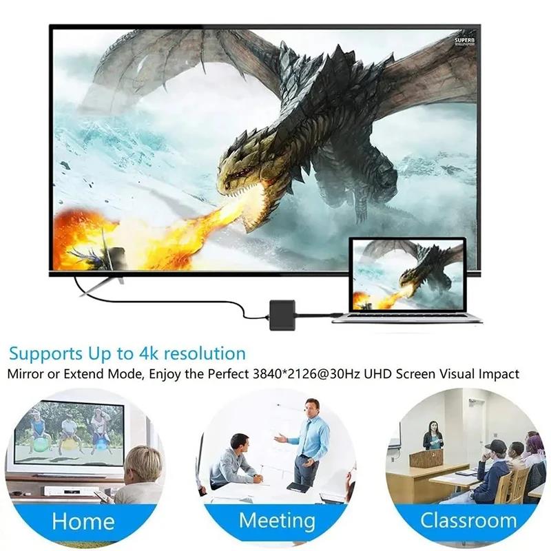 3-in-1 Hub Tipe C ke HDTV, USB - Docking Station For Macbook Pro ulasan dan harga