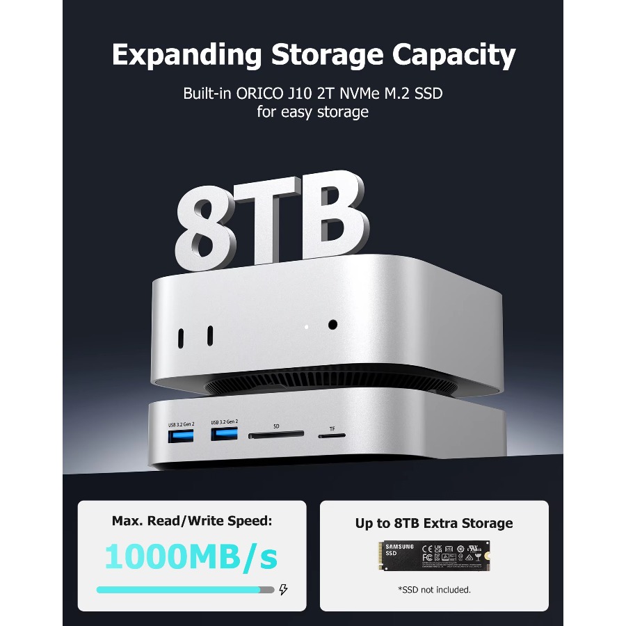 Hub USB C untuk Mac Mini M4 Do - Usb C Hub With M.2 Nvme Slot ulasan dan harga