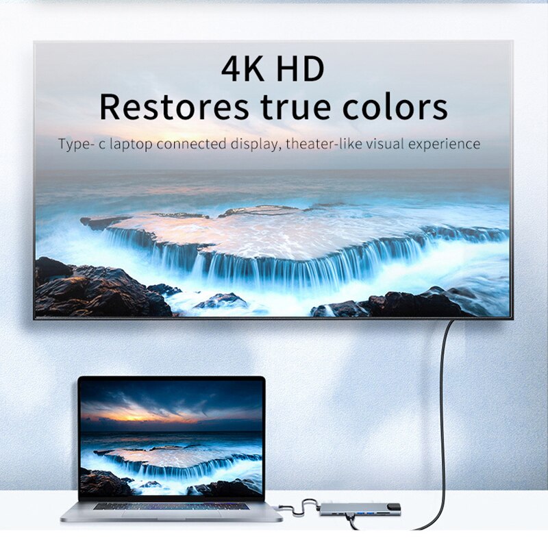 Adaptor HDMI USB 8-In-1 Tipe C - Usb C Hub Sd Card Reader 4K Hdmi ulasan dan harga