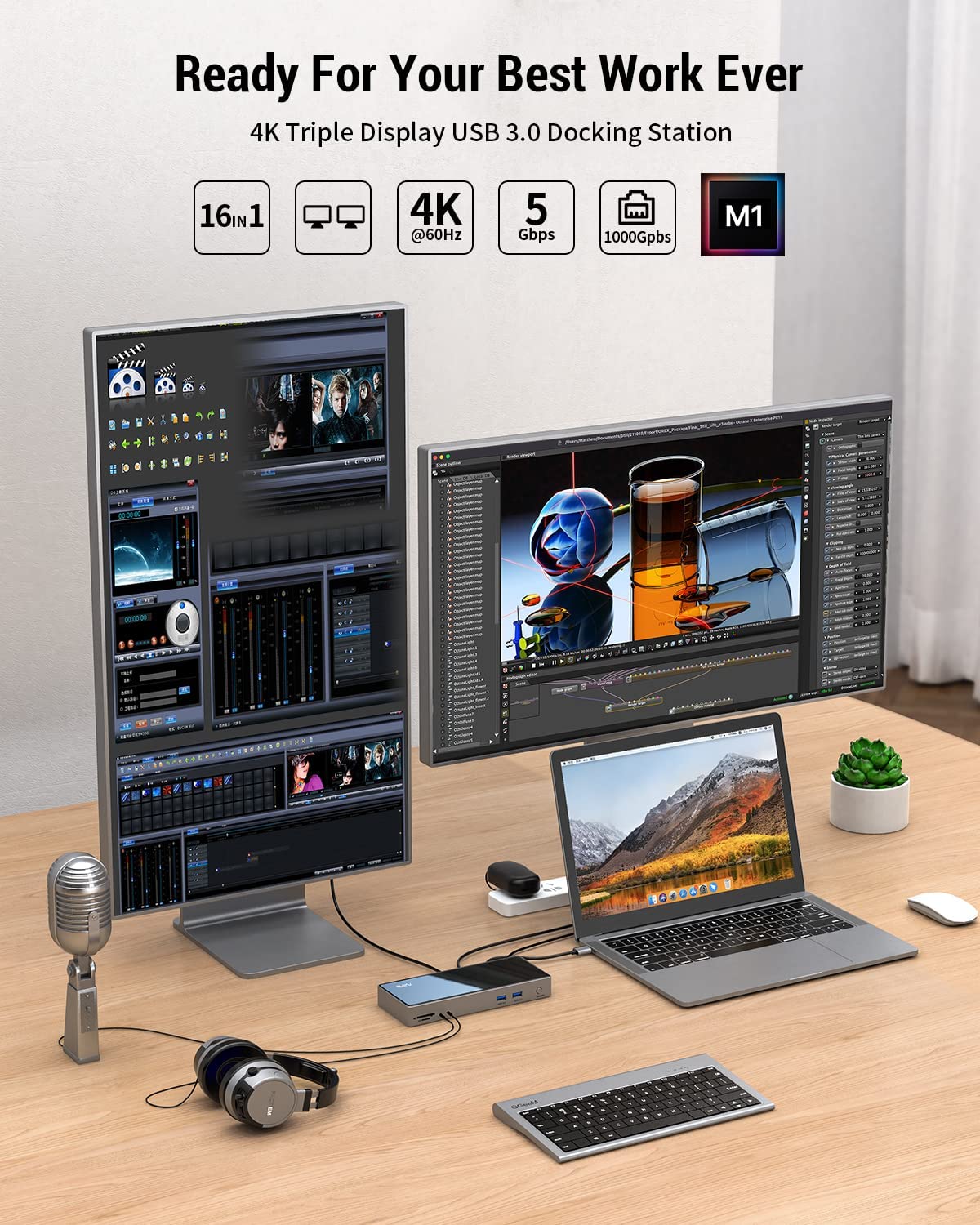 USB3.0 stasiun Dok tunggal, Di - Docking Station Displaylink Dual 4K ulasan dan harga