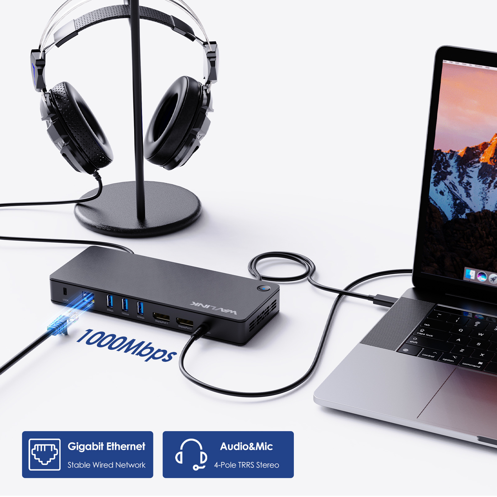 Stasiun Docking Universal Disp - Docking Station Displaylink Dual 4K ulasan dan harga