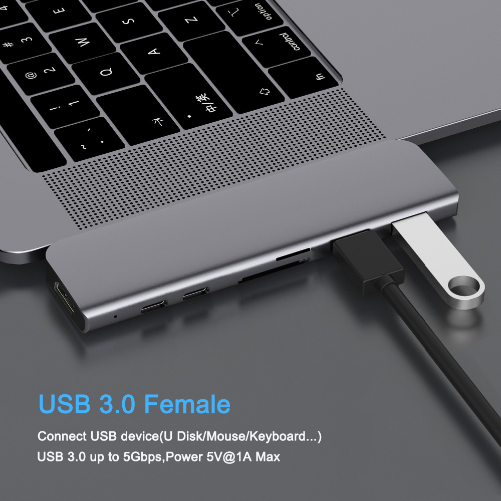 Adaptor USB tipe-c, Hub ke HDM - Usb C Hub Sd Card Reader 4K Hdmi ulasan dan harga