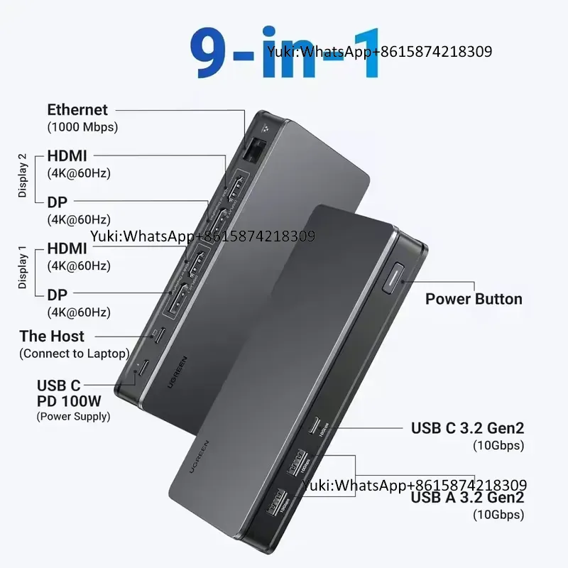 CM615 UGREEN Revodok Pro 209 9 - Docking Station Displaylink Dual 4K ulasan dan harga
