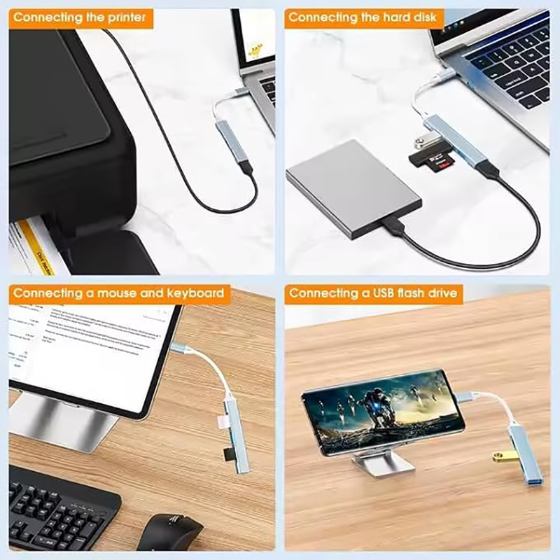 Adaptor USB Hub Tipe C 4-Port  - Docking Station For Macbook Pro ulasan dan harga