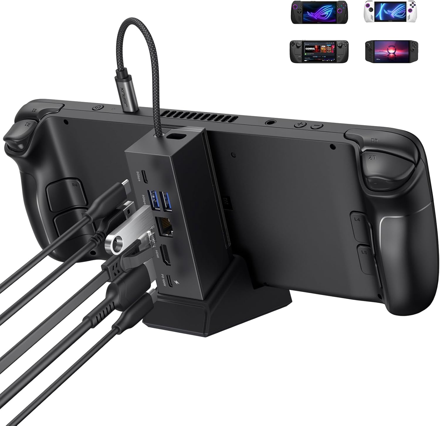ROG Ally X stasiun Dok, 6-in-1 - Usb C Dock Dual Hdmi 4K ulasan dan harga