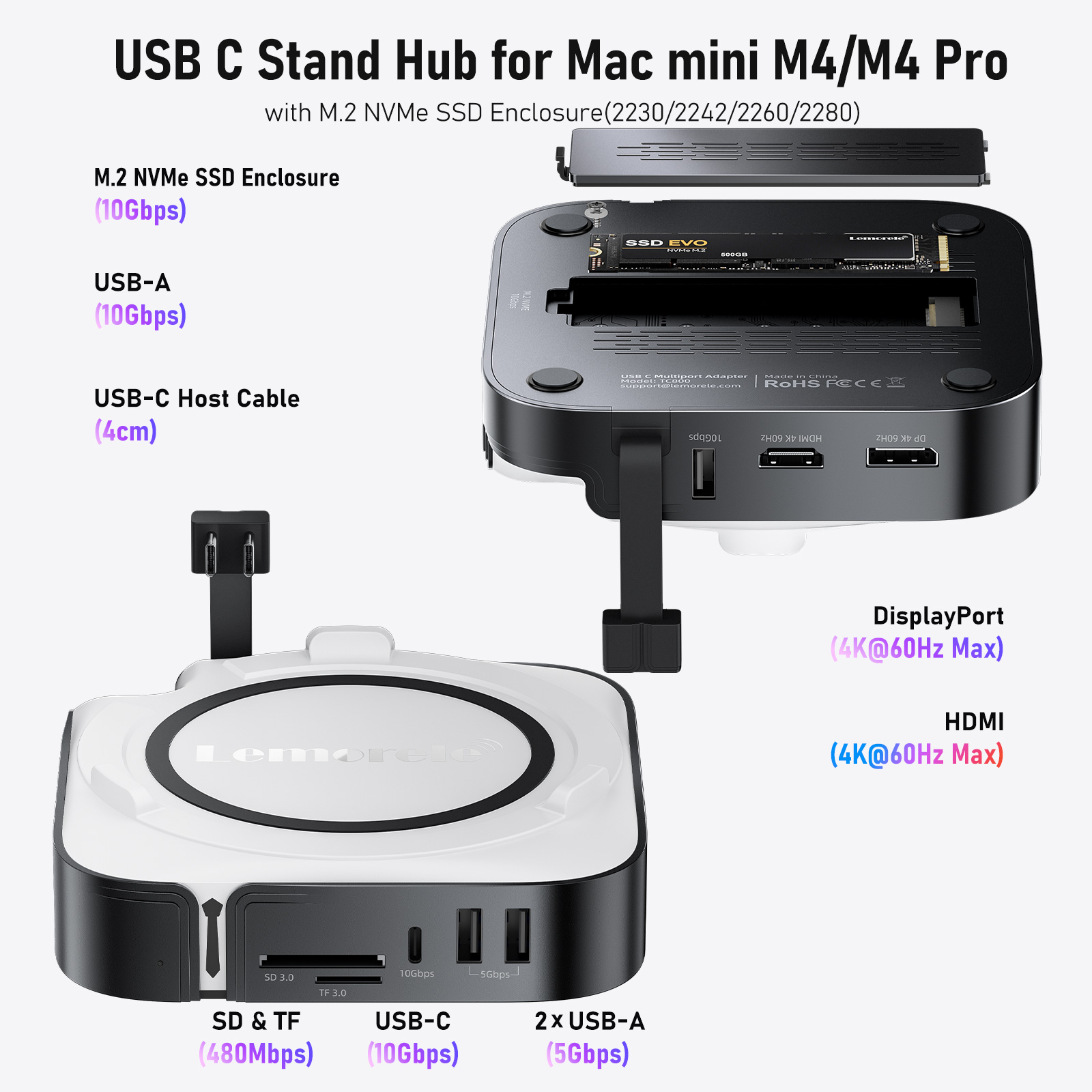 Lemorele 9 IN 2 Docking Statio - Usb C Hub With M.2 Nvme Slot ulasan dan harga