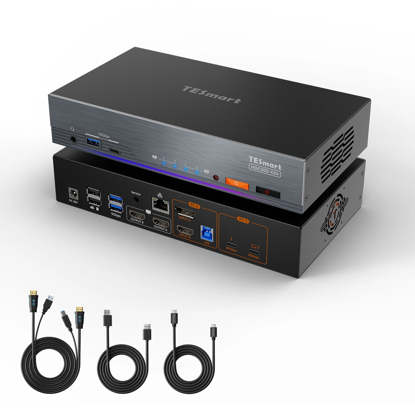 TESmart 2x2 Hybrid Thunderbolt - Docking Station Dual Monitor Dp Hdmi ulasan dan harga