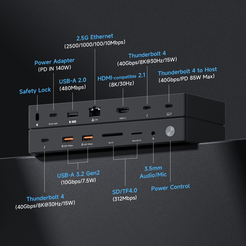 Hagibis Thunderbolt 4 Hub deng - Docking Station Thunderbolt 4 ulasan dan harga