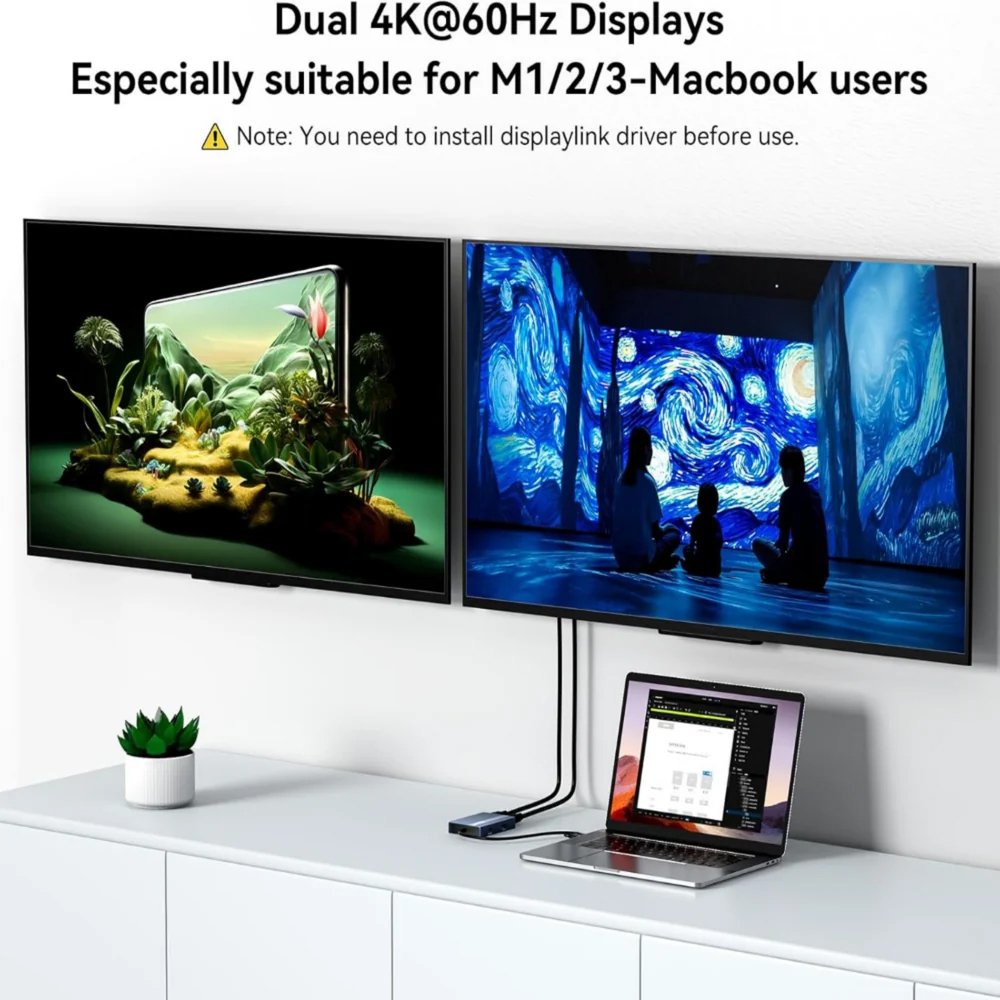 Acasis 6‑in‑1 USB‑C Docking St - Docking Station Displaylink Dual 4K ulasan dan harga