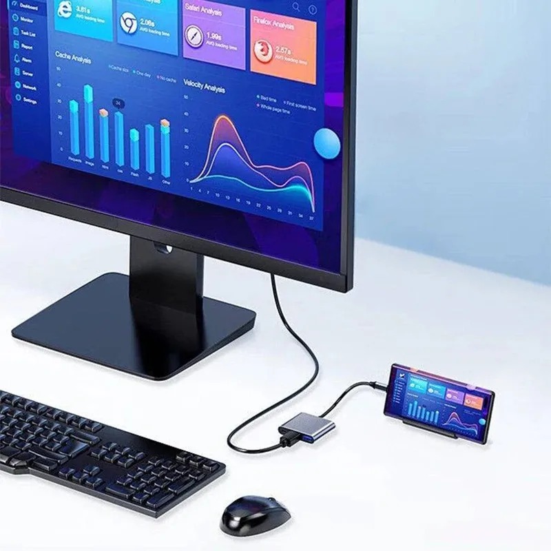 USB C HUB 3in1 Tipe C 3.0 Ke S - Usb C Dock Dual Hdmi 4K ulasan dan harga