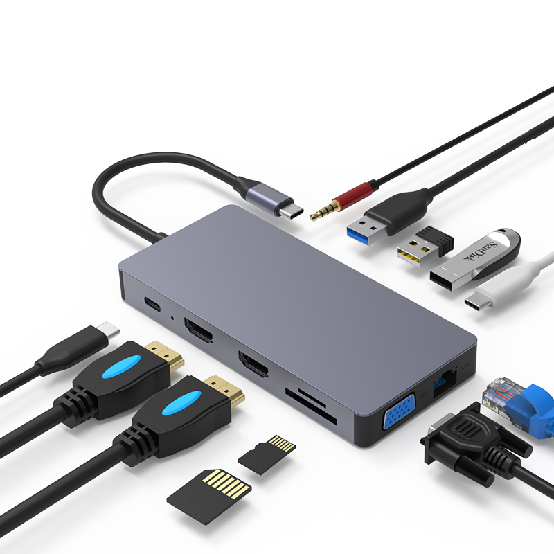 12 in 1 USB C Multiport Dock S - Usb C Hub 12 In 1 Triple Display ulasan dan harga