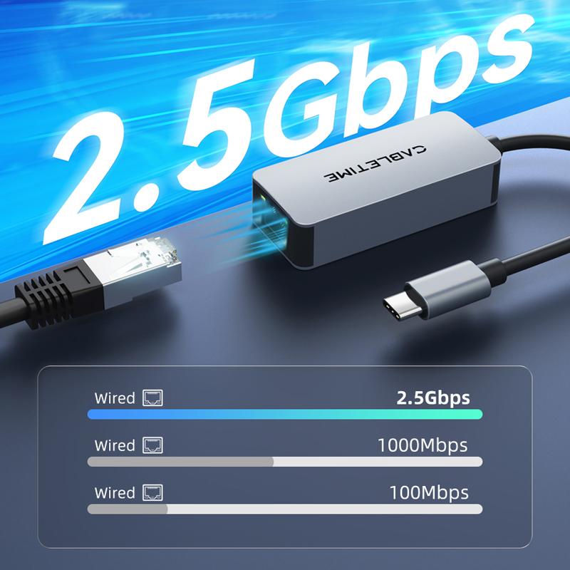 CABLETIME USB C Adaptor Ethern - Usb C Hub Ethernet 2.5G ulasan dan harga