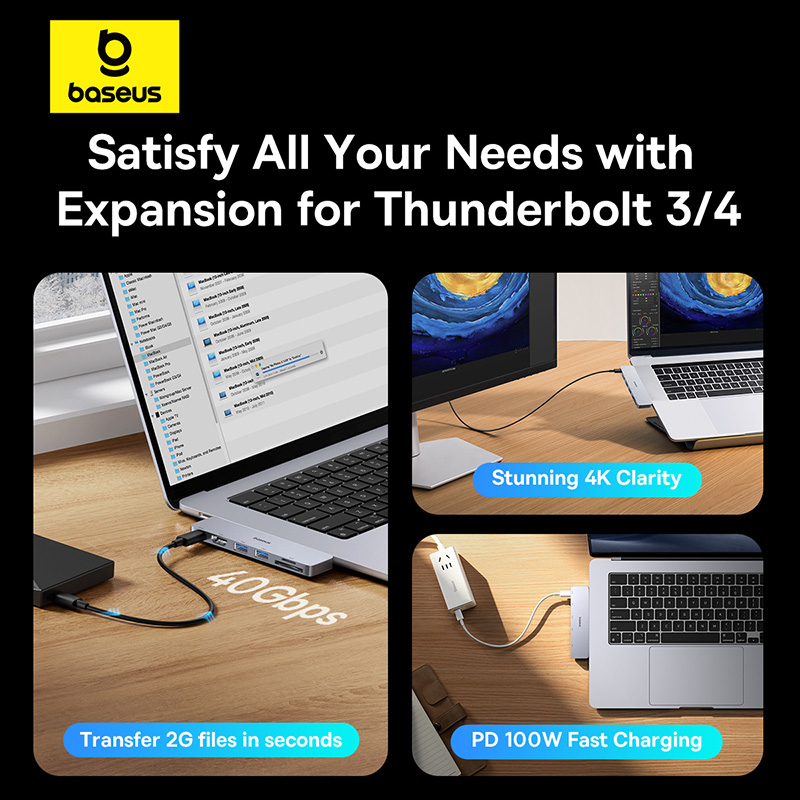 Baseus Hub USB-C ganda ke HDMI - Docking Station Thunderbolt 4 ulasan dan harga