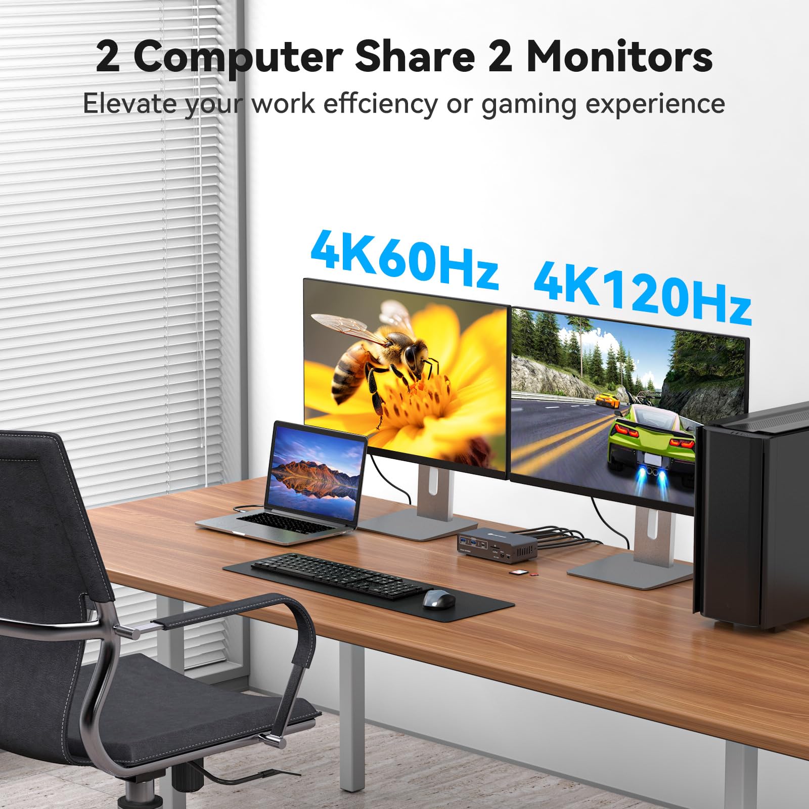 USB C KVM Switch 2 Monitor 2 K - Docking Station Dual Monitor Dp Hdmi ulasan dan harga
