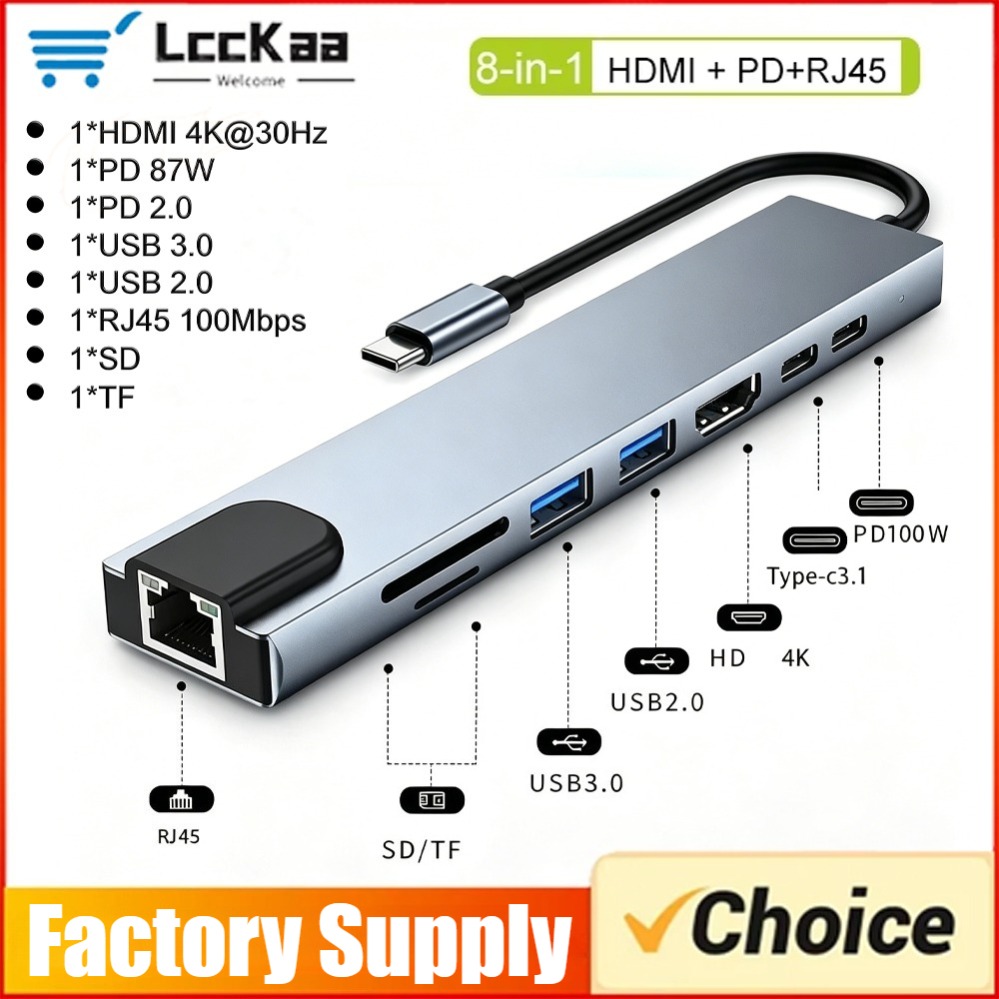 8In1/2 7in1/2 USB C Hub Tipe C - Usb C Hub Sd Card Reader 4K Hdmi ulasan dan harga