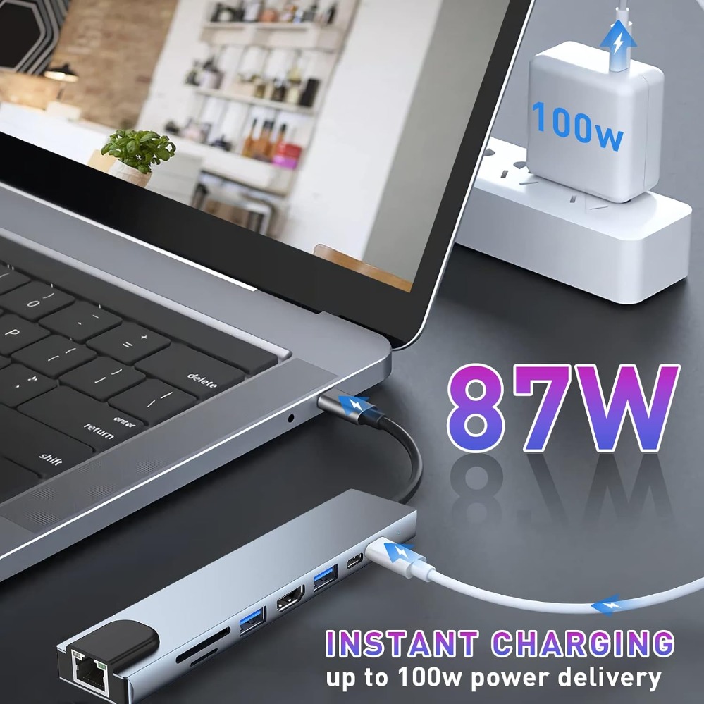 8In1/2 7in1/2 USB C Hub Tipe C - Usb C Hub Sd Card Reader 4K Hdmi ulasan dan harga