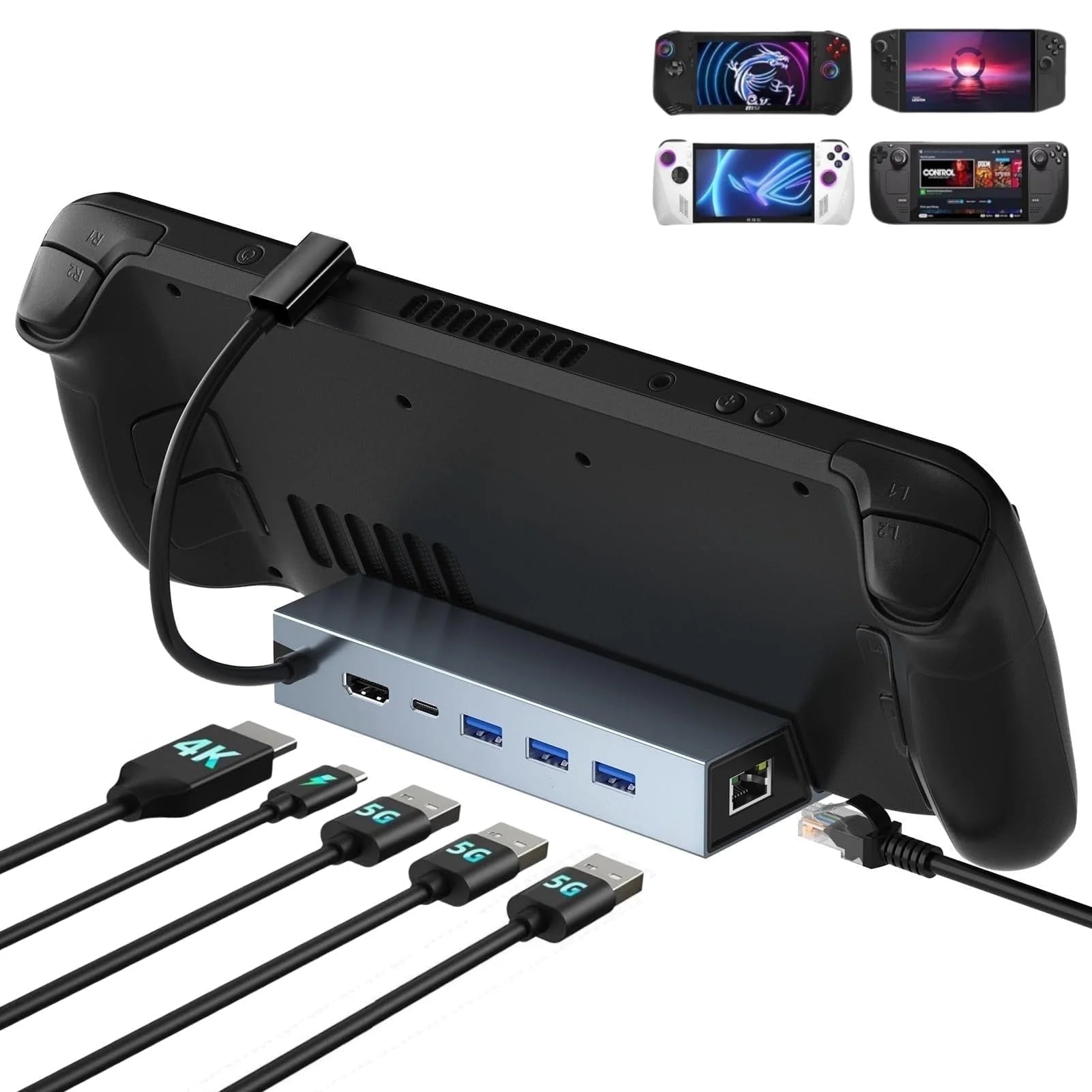 Stasiun Dok 6 in 1 untuk Steam - Usb C Dock With 100W Pd ulasan dan harga