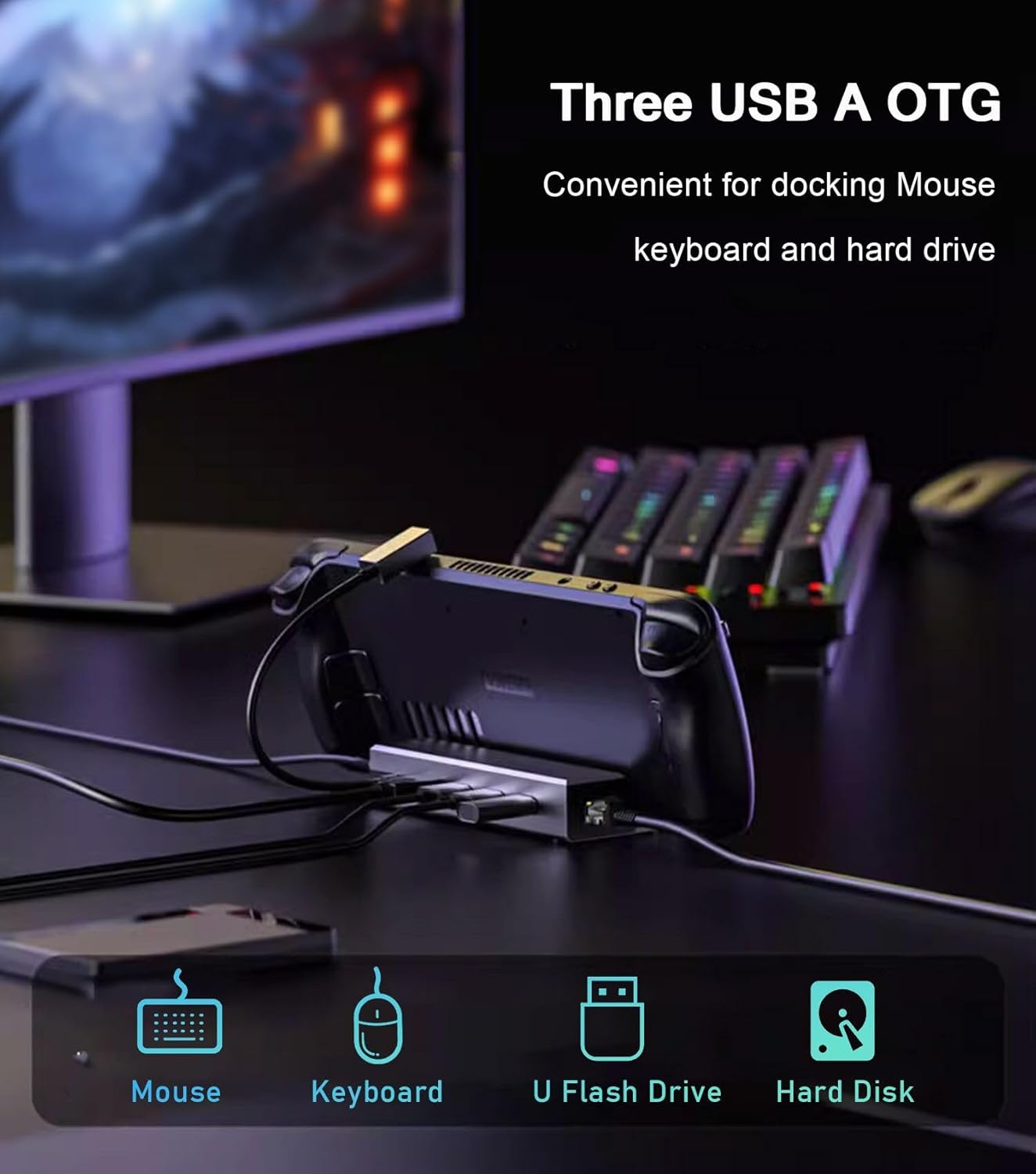Stasiun Dok 6 in 1 untuk Steam - Usb C Dock With 100W Pd ulasan dan harga