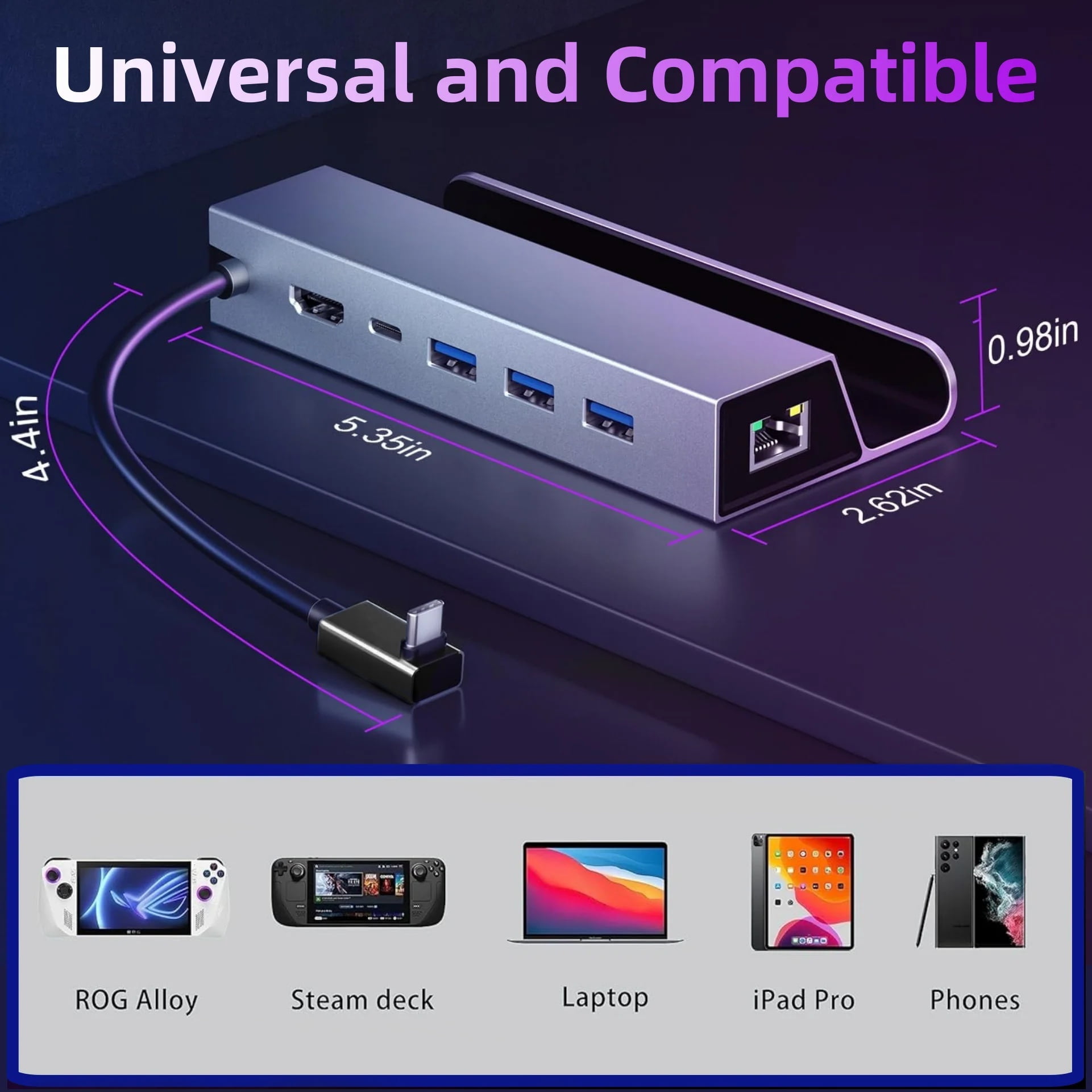 Stasiun Dok 6 in 1 untuk Steam - Usb C Dock With 100W Pd ulasan dan harga