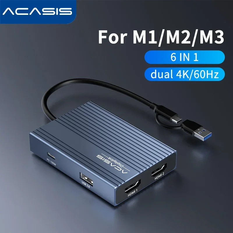 Acasis 6-in-1 USB-C Docking St - Docking Station Displaylink Dual 4K ulasan dan harga
