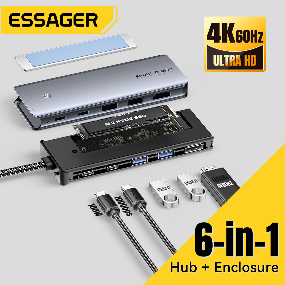 Essager USB C Hub, dengan M.2  - Docking Station For Macbook Pro ulasan dan harga