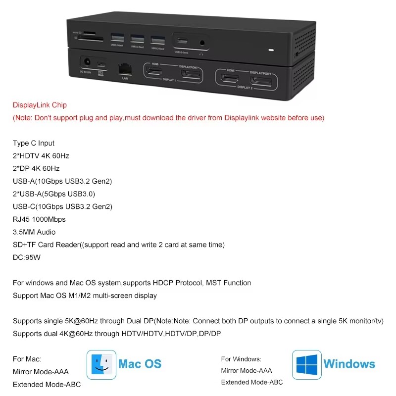 Docking Station Ekspansi Multi - Docking Station Displaylink Dual 4K ulasan dan harga