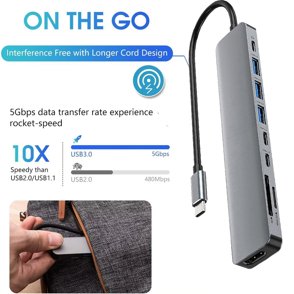 KEBIDUMEI USB 9 In 1 Tipe C Ke - Usb C Hub Sd Card Reader 4K Hdmi ulasan dan harga