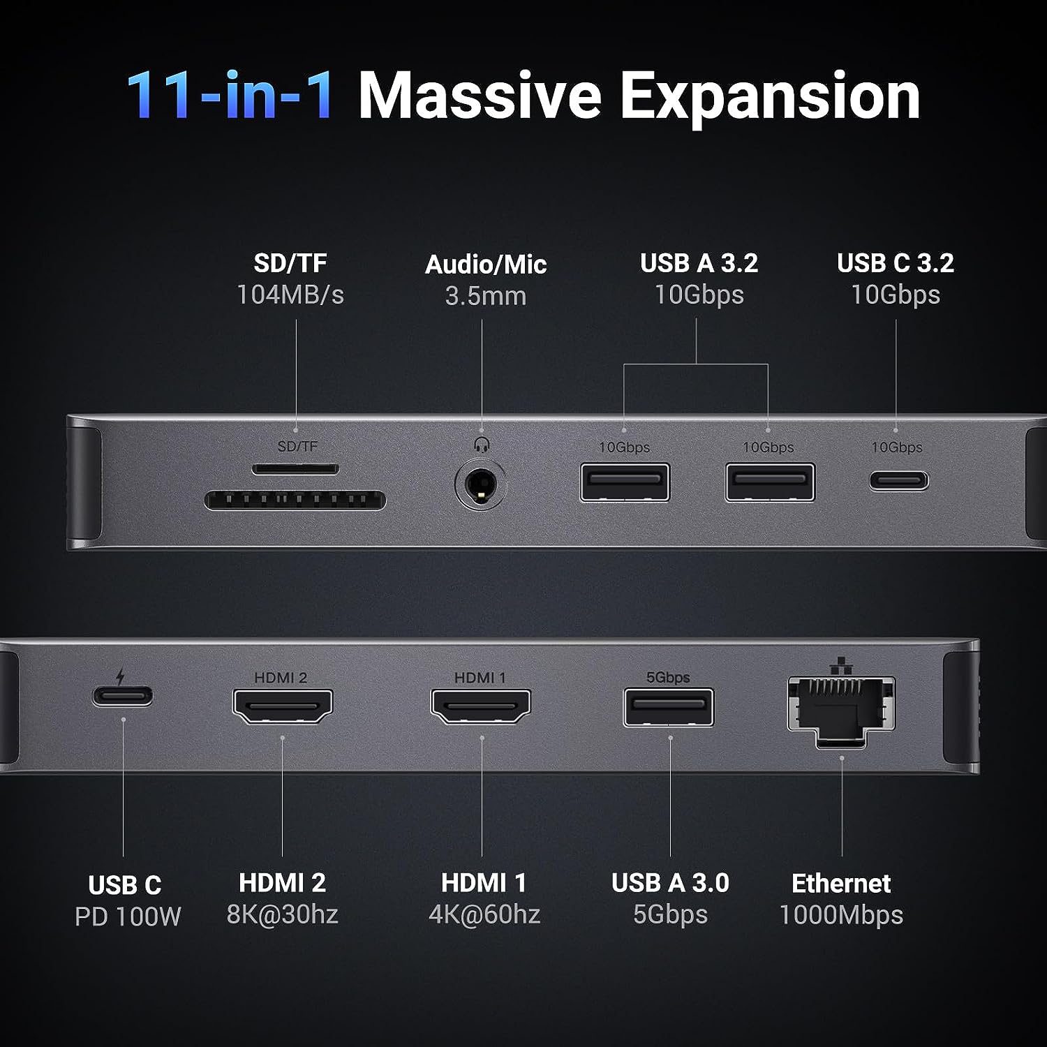UGREEN Revodok Pro 211 Docking - Usb C Dock With 100W Pd ulasan dan harga