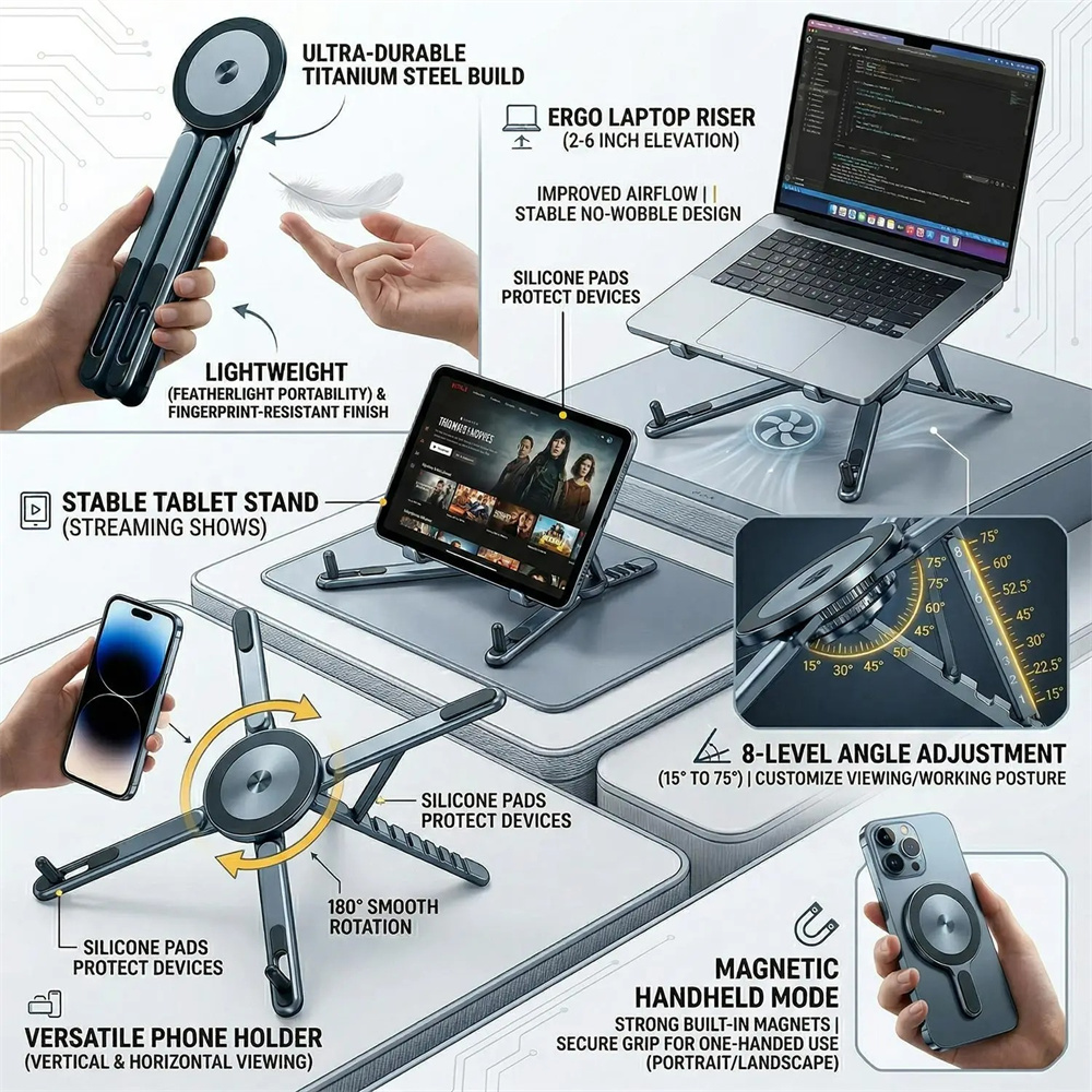 Penyangga Laptop dari Paduan A - Laptop Stand Dock Aluminum ulasan dan harga